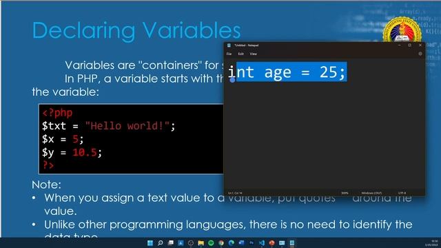 4 - Intro to PHP | ITS 306 | Web Development II | Online Class | NORSU Bais смотреть онлайн
