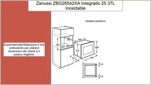 Zanussi ZBG26542XA Integrado 25.37L 900W Acero inoxidable - Microondas смотреть онлайн