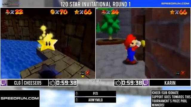 CLG Cheese05 vs Karin | Round 1 | GSA 120 Star Invitational 2018 | Super Mario 64 смотреть онлайн