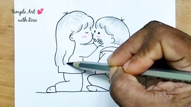 Romantic couple drawing | Valentines day drawing | pencil drawing | Simple art with rose смотреть онлайн