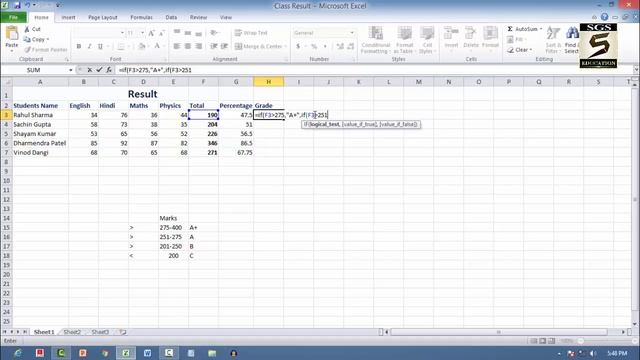 Learn Computer In Hindi Microsoft Excel Course Part-8 (If Function in MS Excel) смотреть онлайн