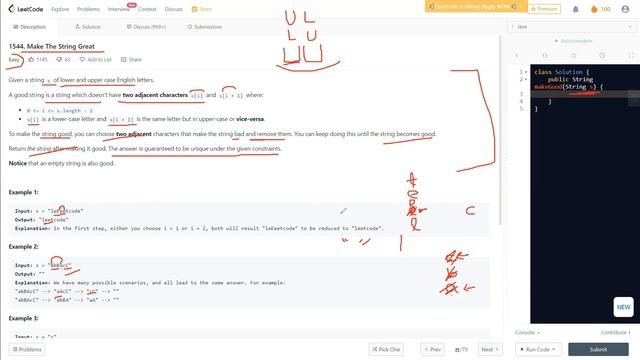 Make The String Great | LeetCode 1544 | Java | @LearnOverflow смотреть онлайн