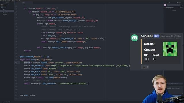 Wir entwickeln einen Minecraft-Discord-Bot - MineLife Bot 1 смотреть онлайн