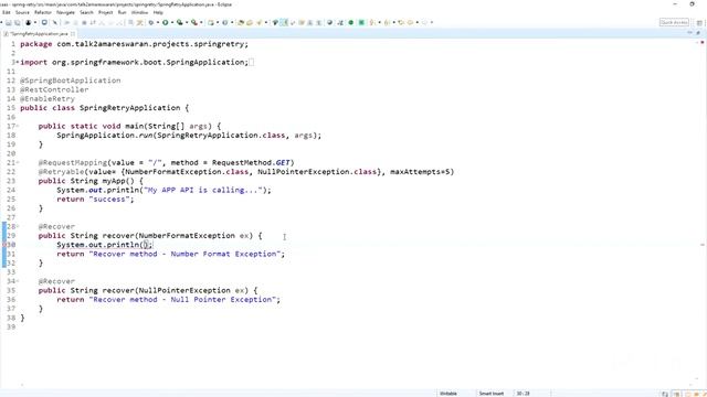 Handling Retry with Spring Boot | @EnableRetry | @Retryable | @Recover смотреть онлайн