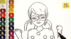 Леди Баг.Мультик рисунок раскраска.Рисунок Леди Баг.