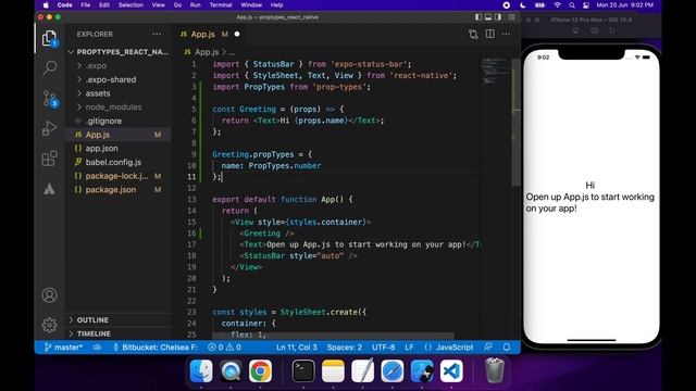 PropTypes to Validate and Provide Default Values for Functional Component Properties - React Native смотреть онлайн