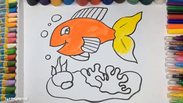 Best Learning Colors Видео для детей, Как рисовать рыбу для ребенка смотреть онлайн