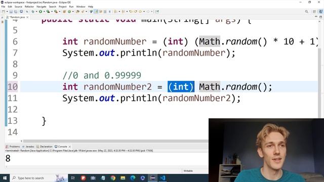 Math.random() (Java Tutorial) смотреть онлайн