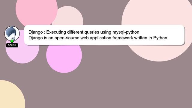 Django : Executing different queries using mysql-python смотреть онлайн