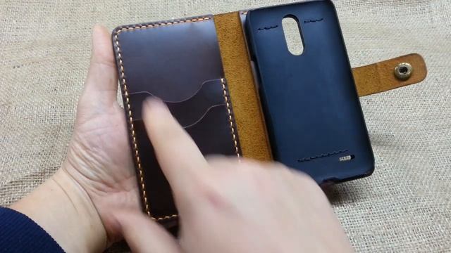 Чехол-портмоне для телефона из натуральной кожи с эффектом pull-up смотреть онлайн
