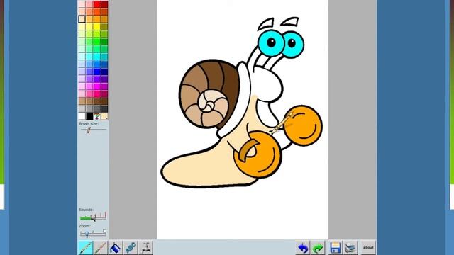 Игра раскраска для детей - раскраска улитки смотреть онлайн