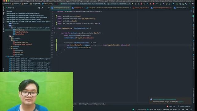Android Programming using Kotlin Chapter007 Intent Part 03: Intent Explicit with Data Parcelable смотреть онлайн