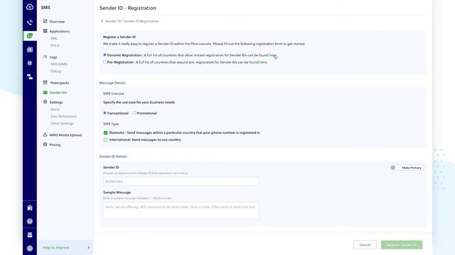 Sender ID Registration in the Console for Plivo SMS and MMS APIs смотреть онлайн