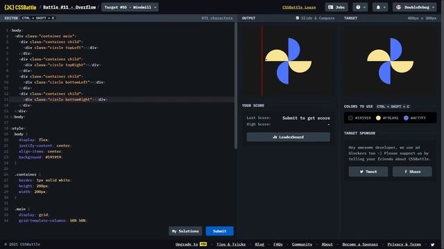 Can you replicate this shape in CSS? (CSS Battle #1) смотреть онлайн
