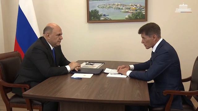 Мишустин и Кожемяко о развитии района Патрокл, про школу и поликлинику смотреть онлайн