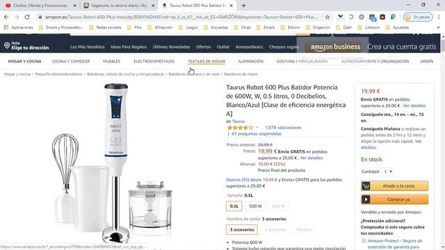 ? ¡Oferta Amazon! Batidora de mano Taurus 600 Plus barata 19,99€ ¡33% DTO! Opiniones | Descuentos смотреть онлайн