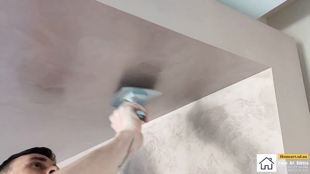 Матовый Velvet Dekor на потолке. Декоративное покрытие в стиле "Оточенто". смотреть онлайн