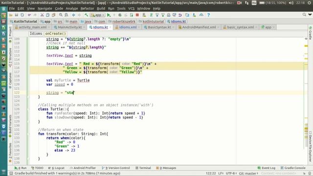 Android Kotlin Tutorial #024 - Idioms - Calling multiple methods on an object instance ('with') смотреть онлайн