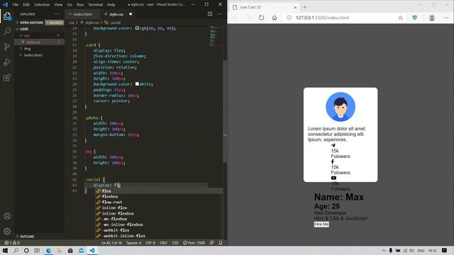 User Card Hover effects opacity | HTML & CSS смотреть онлайн