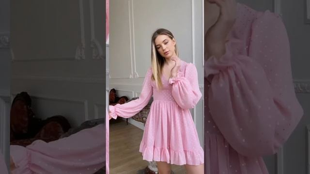 ПЛАТЬЕ ИЗ ШИФОНА С ПЫШНОЙ ЮБОЧКОЙ И ОБЪЁМНЫМИ РУКАВАМИ BEREZKA SHOP смотреть онлайн