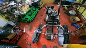 Самодельный снегоход,Мотобуксировщик,небольшие этапы постройки с 18 сильным мотором