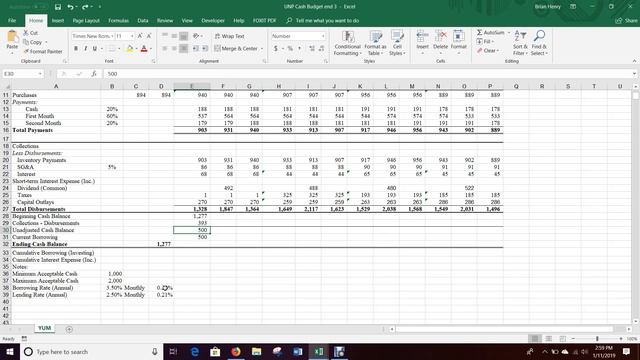 Cash Budget 4 (Excel 2016) смотреть онлайн
