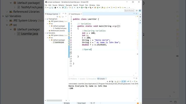 Java Variables and Operations смотреть онлайн