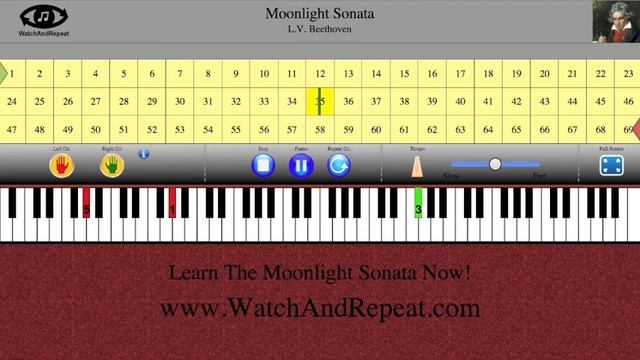 Learn How To Play Moonlight Sonata (piano tutorial with fingering) смотреть онлайн