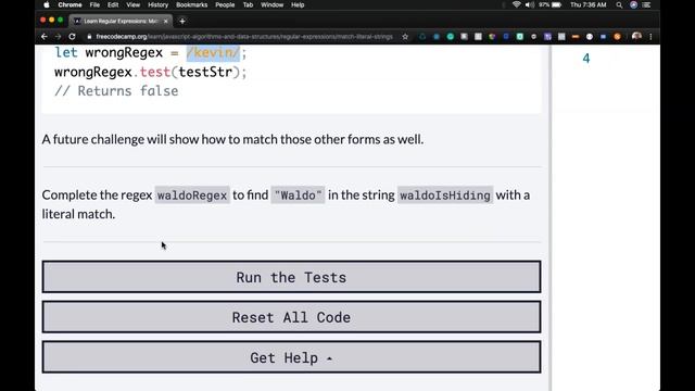 Match Literal Strings, Learn Regular Expressions on freeCodeCamp 2020, Learn JS for Beginners 2020 смотреть онлайн