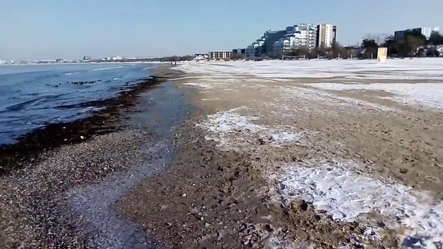 Анапа 20.01.2021. центральный пляж. Котание на коньках на реке Анапка. смотреть онлайн