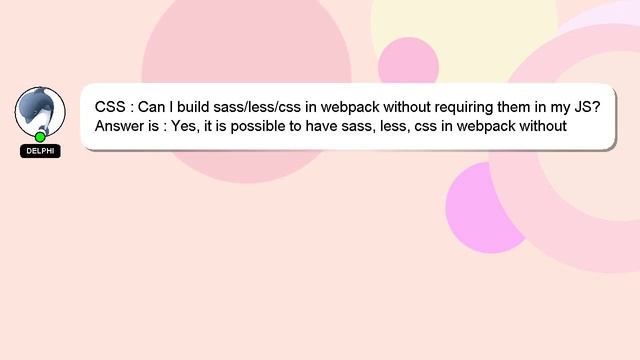 CSS : Can I build sass/less/css in webpack without requiring them in my JS? смотреть онлайн