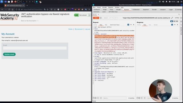 Lab: JWT authentication bypass via flawed signature verification | Portswigger explicado en español смотреть онлайн