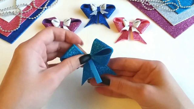 Как сделать бант без шаблона. Easy Foamiran Bow. смотреть онлайн
