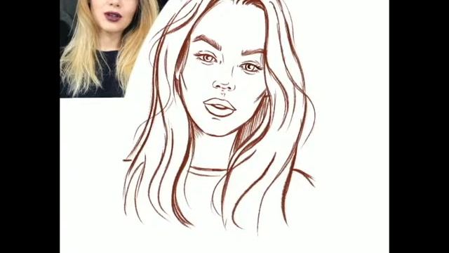 Процесс рисования фэшн иллюстрации "Лицо". The process of drawing fashion illustrations. смотреть онлайн