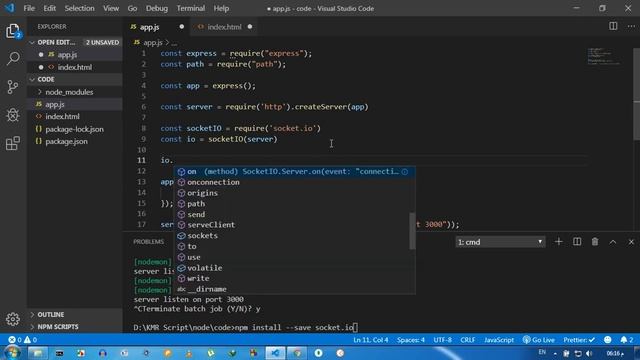 [Arabic] Node JS #48- Socket.io - Start with Socket.io - نود جي اس - ويب سوكيت - التثبيت смотреть онлайн
