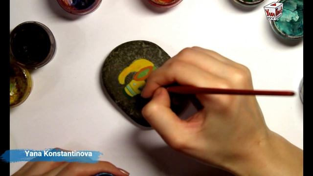 Рисуем индийского слоника.Рисуем на камне гуашью. смотреть онлайн