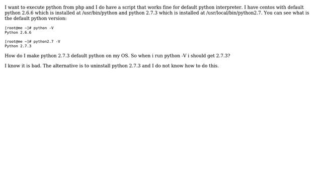 Making 2.7.3 default version of python on CentOS 6 смотреть онлайн