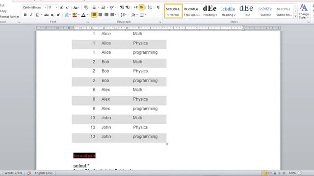 SQL-Students and Examinations смотреть онлайн