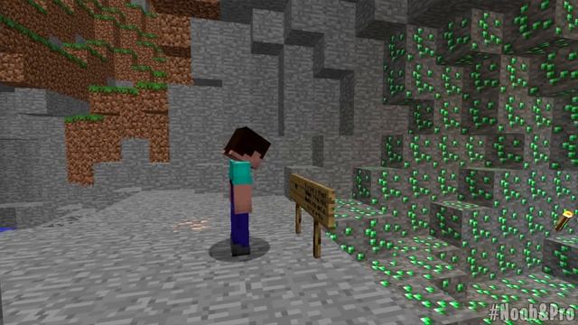 Minecraft, WHY NOOB AND VILLAGER DOES NOT SEE THIS EMERALD CHEST IN ORE? Challenge 100% trolling смотреть онлайн