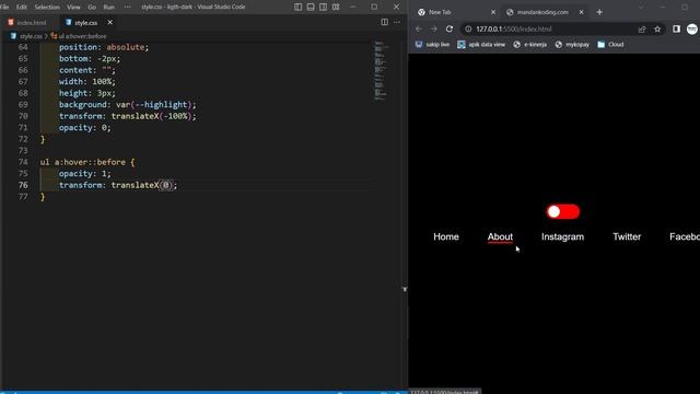 Light-Dark Mode toggle Navigation Bar HTML CSS & JavaScript смотреть онлайн