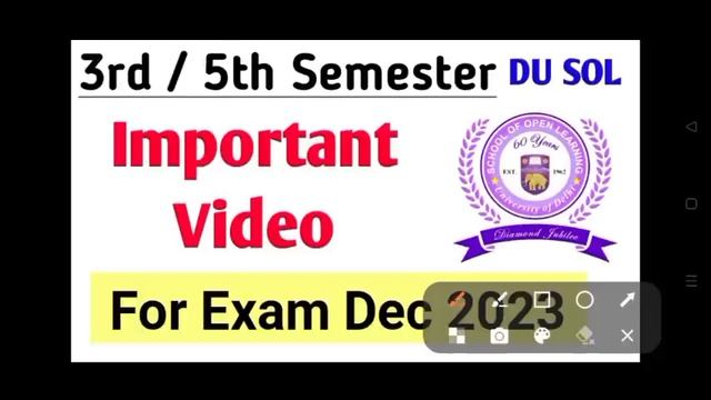 Important Video For SOL 3rd / 5th Semester Students for December Exam 2023 | Sol Exam Dec 2023 смотреть онлайн