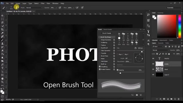 Smoke Text Effect | Photoshop Tutorials | How to Create Smoke Effect смотреть онлайн