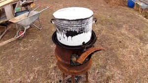 Уличная печь из колесных дисков \\ В деревню!