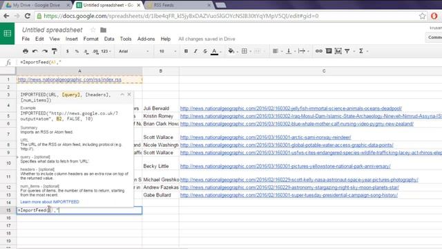 Google Spreadsheet ImportFeed Get RSS feed смотреть онлайн