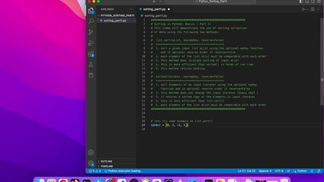 Average Coder | Python | Sorting | Part 1 (Basics) смотреть онлайн