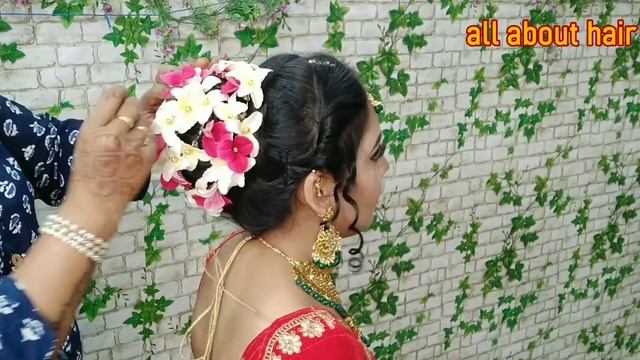 Real New bridal hairstyle for beginners with different dupatta setting (Hindi) смотреть онлайн