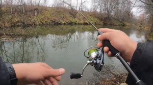 Микроджиг осенью на реке.  Ловля окуня на пассивные приманки.