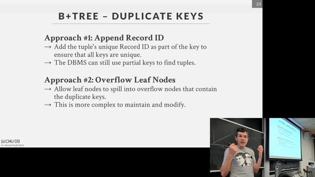 F2023 #08 - B+Tree Indexes (CMU Intro to Database Systems) смотреть онлайн