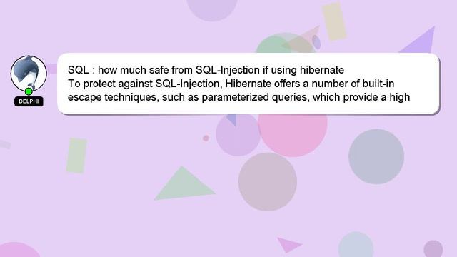 SQL : how much safe from SQL-Injection if using hibernate смотреть онлайн