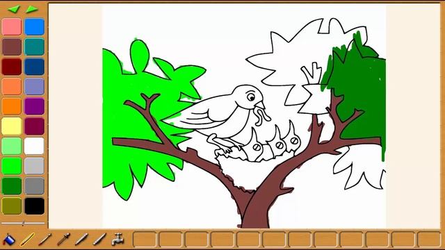 bird and tree coloring pages -How To Draw and Color Emoticons - learn color - part 12 смотреть онлайн